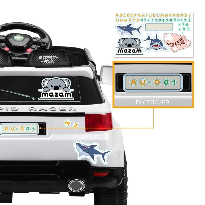 Mazam Kids Ride On Car - 12V Electric Remote Control Vehicle - White