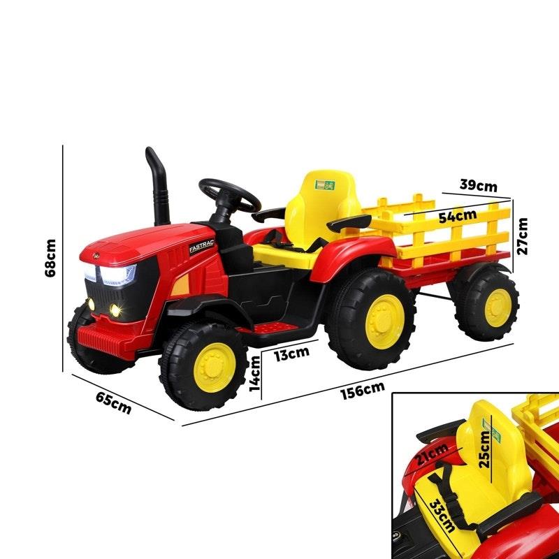 Mazam XL Ride On Tractor 12V Kids Electric Vehicle - Remote Control Red-Auzzi Store