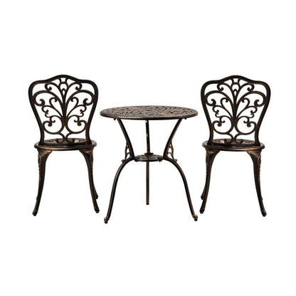 Livsip Bistro Furniture Setting - 3 Piece Indoor/Outdoor Set in Bronze