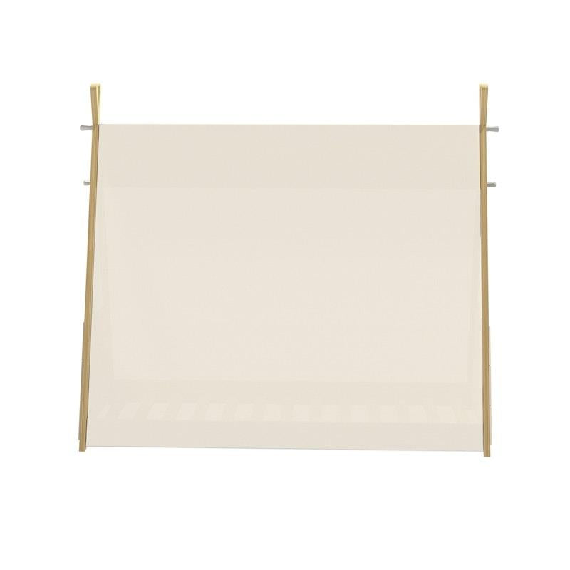 Oikiture Kids Canvas Teepee Bed Frame - Wooden Timber Platform for Imaginative Sleep
