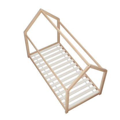 Oikiture Wooden Bed Frame - Single Pine Timber House Design