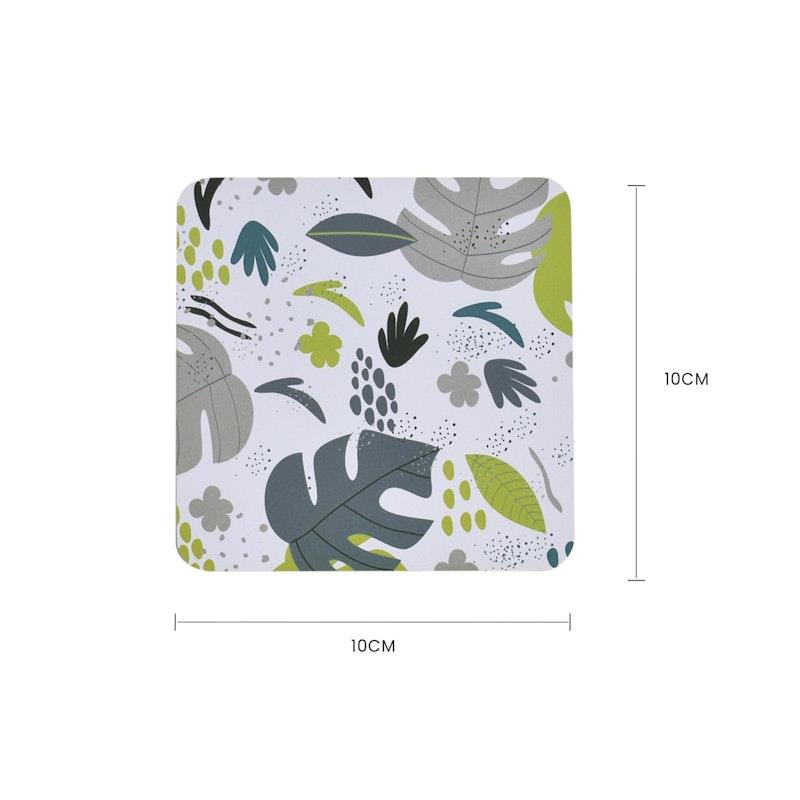 Clevinger 8-Piece MDF Placemats and Coasters - Monstera Design