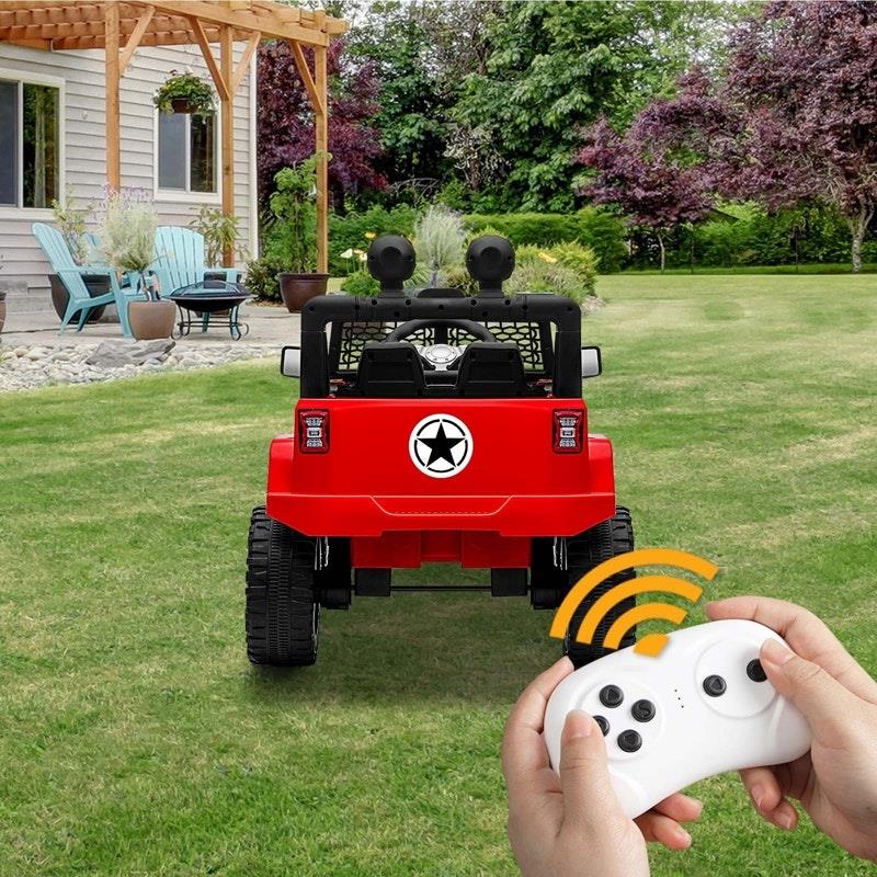 Mazam 12V Electric Ride On Car Jeep Toy with Remote Control - Red-Auzzi Store