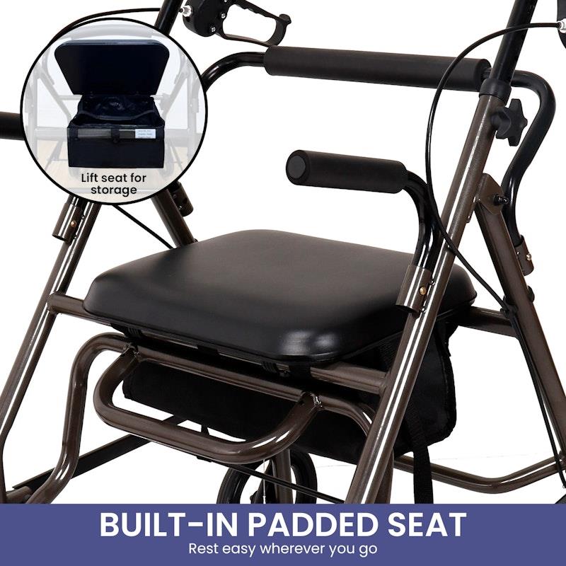 Orthonica Foldable Aluminum Rollator Walker - Grey