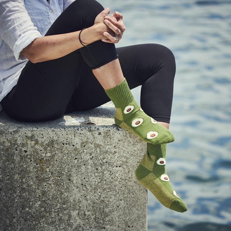 Glucology 6 Pack Fun Patterned Socks - Bananas, Avocado & Eggs (Large)