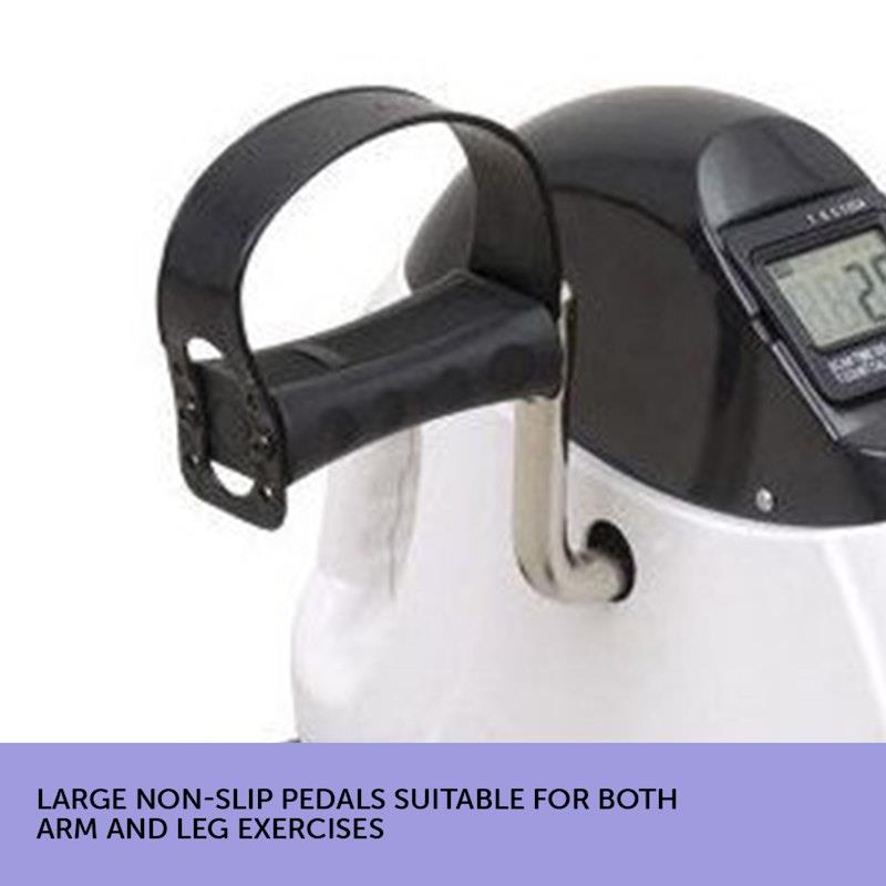 Powertrain Mini Exercise Bike Pedal Exerciser for Arms and Legs - White