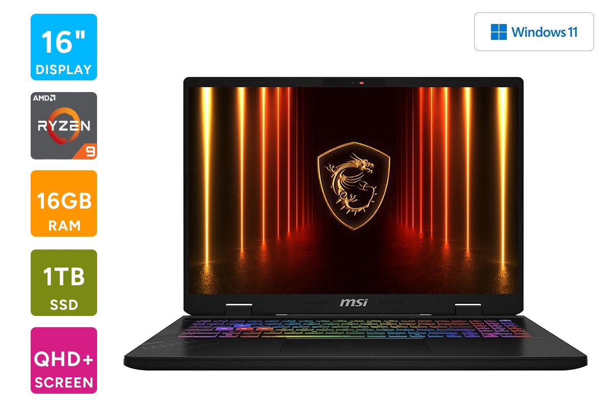 MSI Crosshair D7WFKG-039AU 16" QHD+ 240Hz Ryzen 9 RTX 5060 Gaming Laptop (16GB, 1TB)
