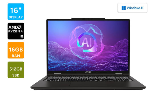 MSI Venture AI+ 16" 2K OLED 120Hz Ryzen AI 5 Windows Laptop (16GB, 512GB, A3HMG-016AU) - Auzzistore