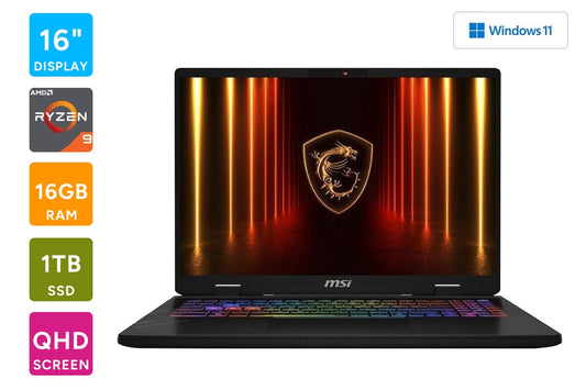 MSI Crosshair A16 16" QHD+ 240Hz Ryzen R9 RTX 5070 Gaming Laptop (16GB, 1TB, D7WGKG-037AU)