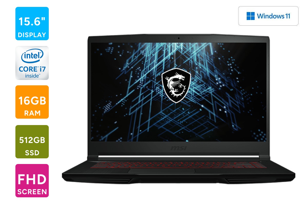 MSI Thin GF63 13UC-2433AU 15.6" Full HD i7 RTX3050 Gaming Laptop (16GB, 512GB)