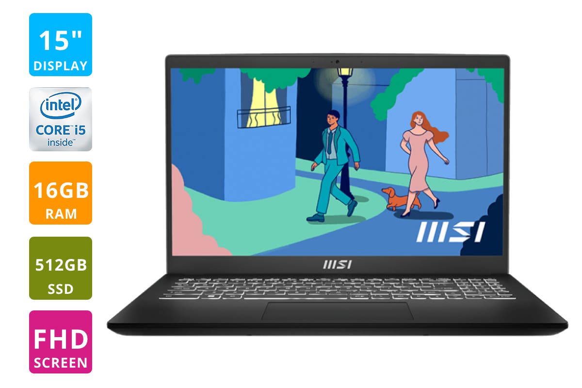 MSI Modern 15 B12M-409AU 15" Full HD i5 12th Gen Windows 11 Laptop  - 16GB, 512GB