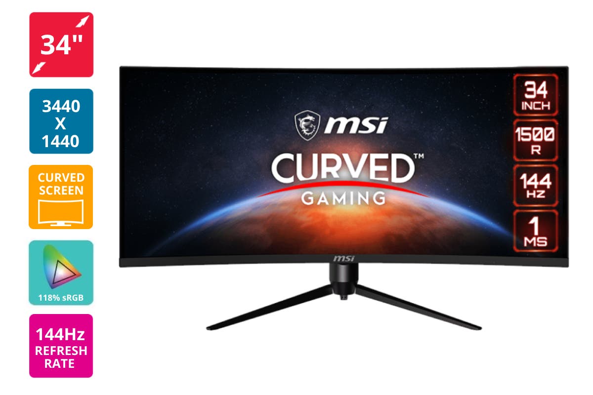 MSI 34" Optix Curved UltraWide QHD 144Hz Gaming Monitor (MAG342CQ)