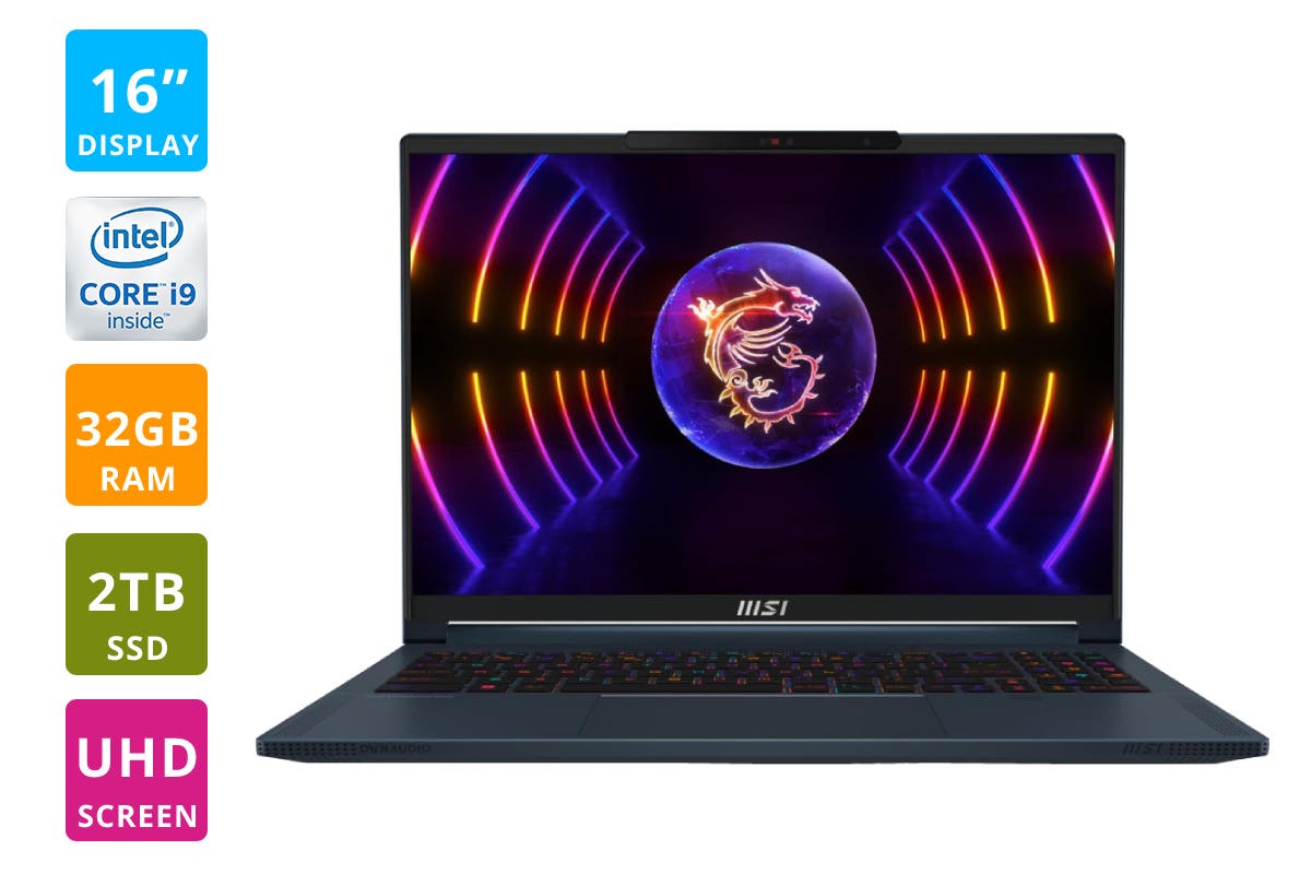 MSI Stealth 16 Studio A13VG-060AU 16" UHD 120Hz i9 RTX4070 Gaming Laptop (32GB; 2TB; Star Blue)