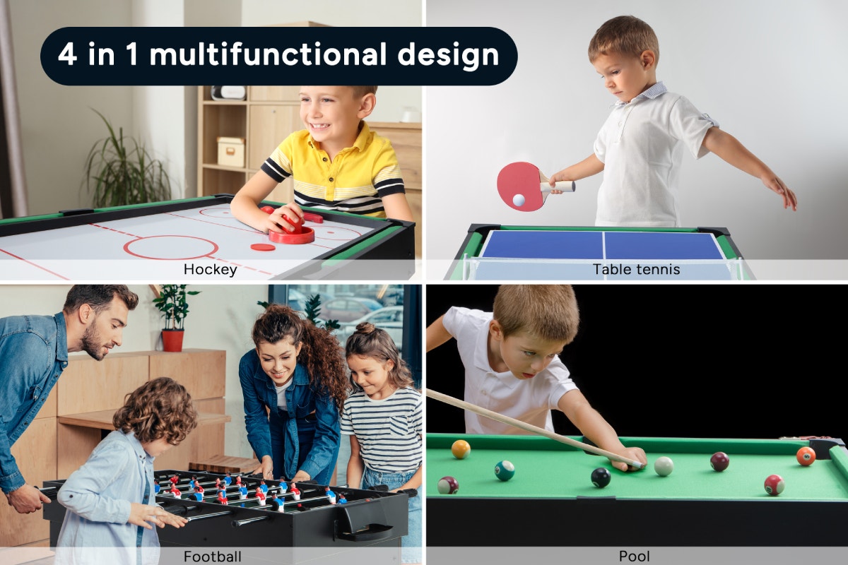 4-in-1 Games Table (Black)