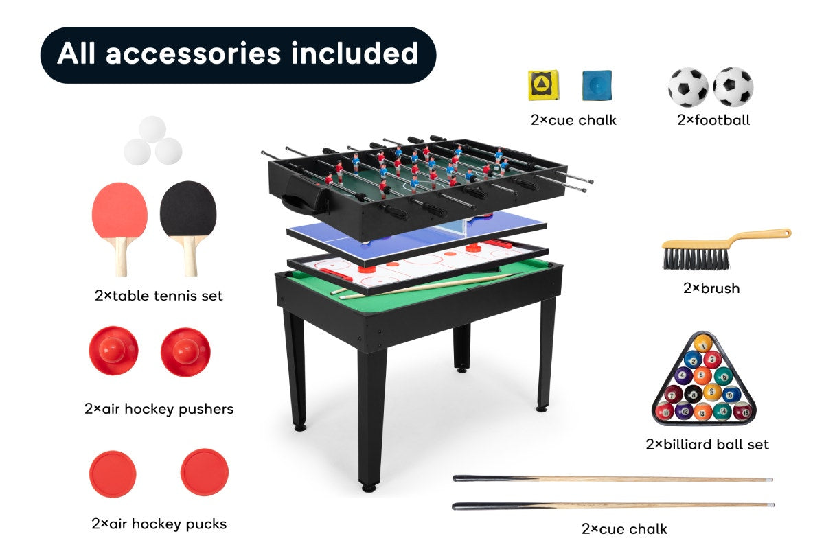 4-in-1 Games Table (Black)