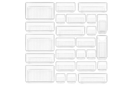 25 Piece Clear Drawer Organiser Set