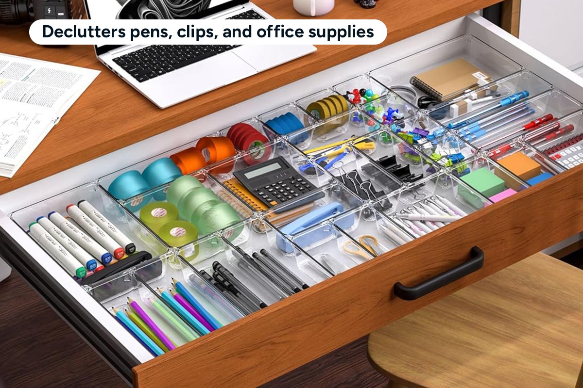 25 Piece Clear Drawer Organiser Set