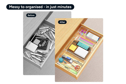 25 Piece Clear Drawer Organiser Set