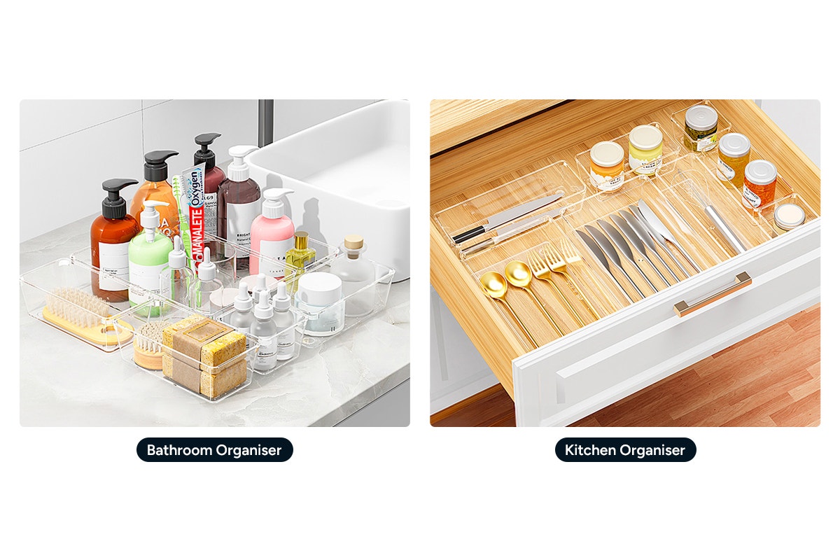 25 Piece Clear Drawer Organiser Set