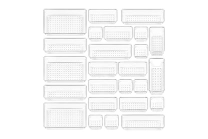 25 Piece Clear Drawer Organiser Set