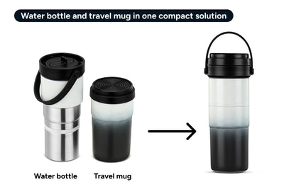 2 in 1 Insulated Water Bottle and Travel Mug