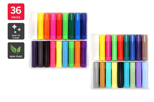 36 Piece Colour Water Tempera Paint Sticks Set