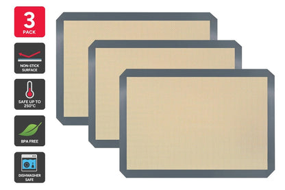 Reusable Silicone Baking Tray Mats (3 Pack)
