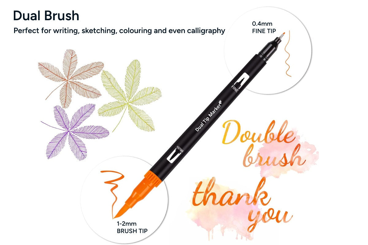 72 Piece Colour Dual Brush Marker Set