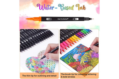 72 Piece Colour Dual Brush Marker Set