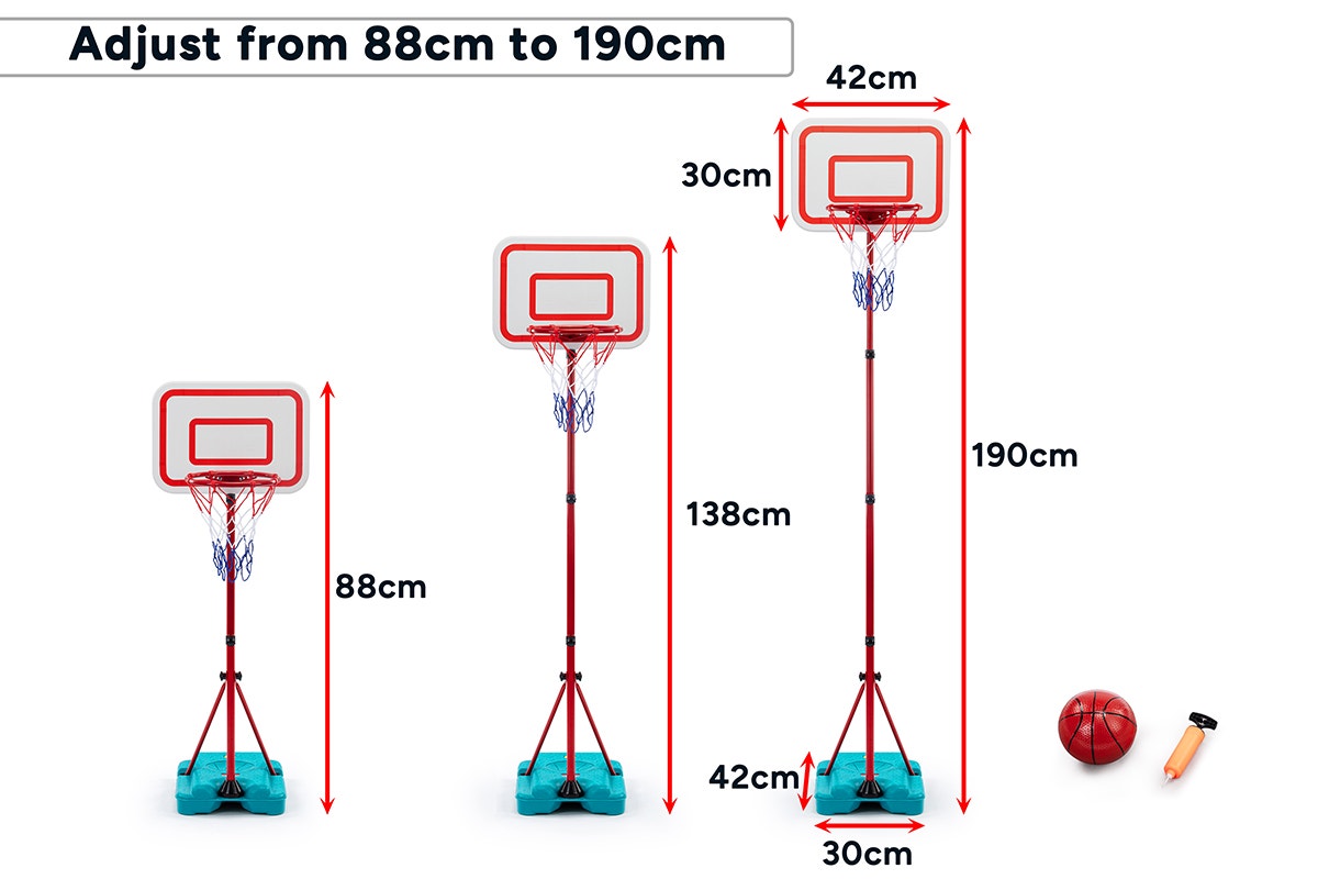 Kids 88-190cm Basketball Hoop Stand Set