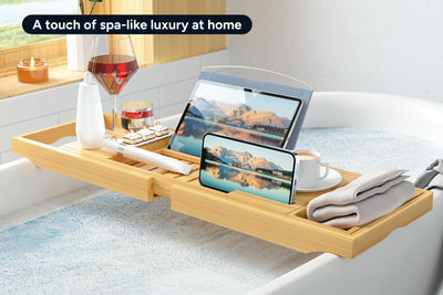 Adjustable Bamboo Bath Caddy