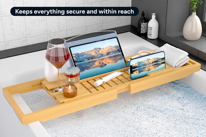 Adjustable Bamboo Bath Caddy