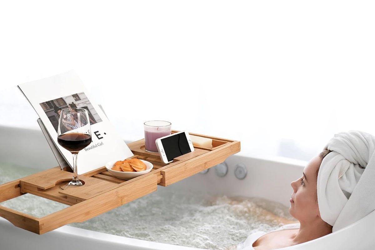 Adjustable Bamboo Bath Caddy