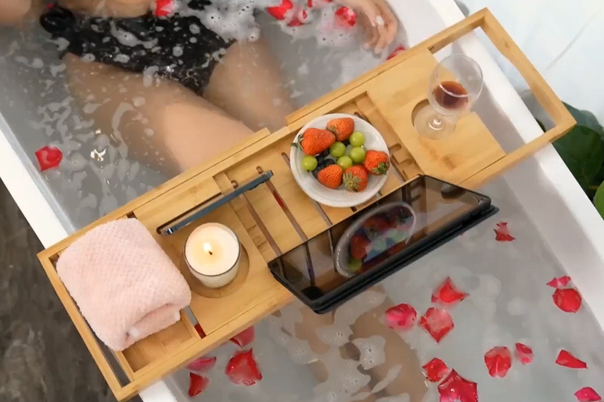 Adjustable Bamboo Bath Caddy