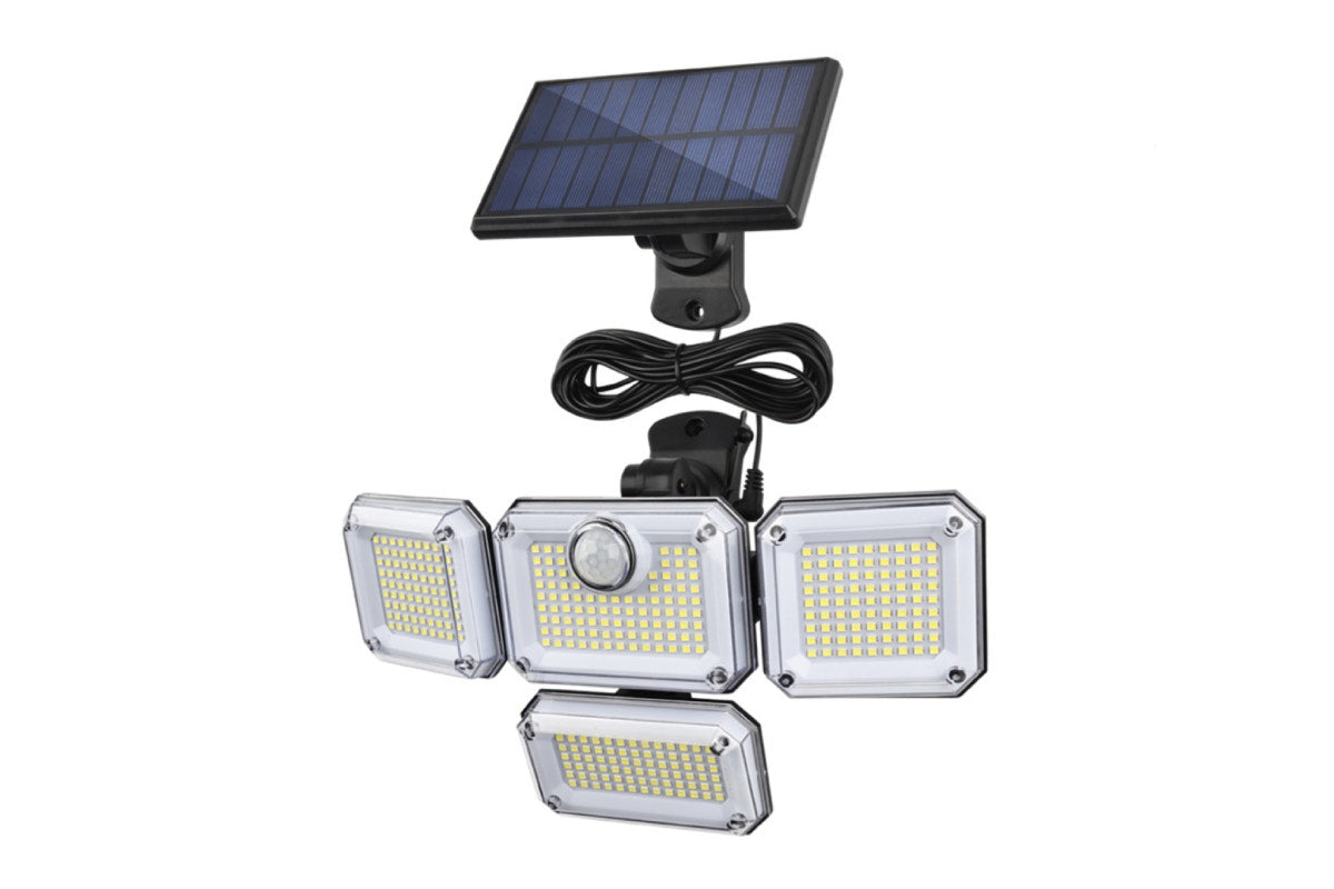 4-Headed Outdoor Solar Motion Sensor Light (333 LED)