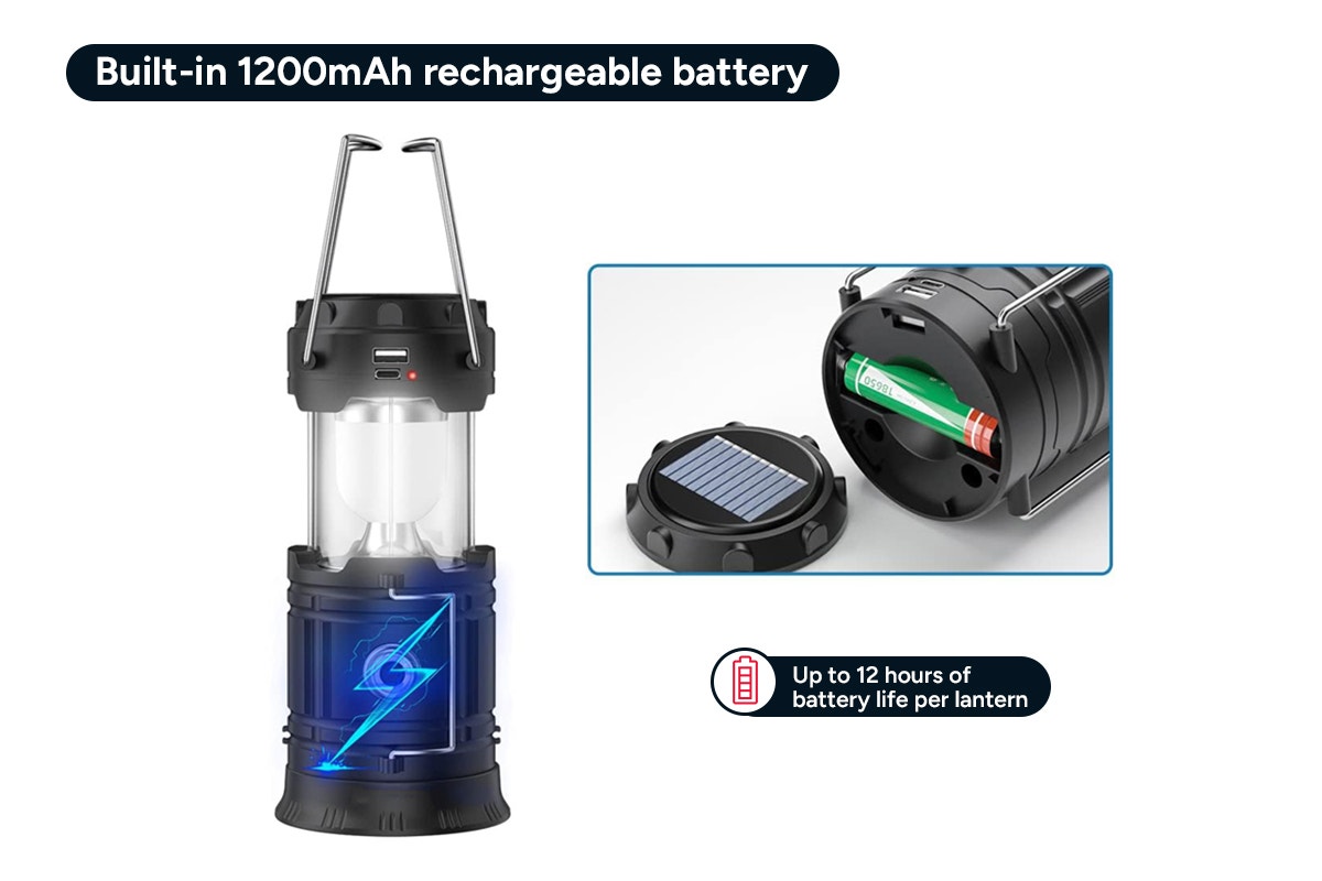 Rechargeable Solar LED Lanterns (3 Pack)