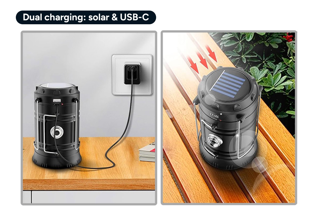 Rechargeable Solar LED Lanterns (3 Pack)