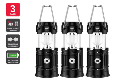 Rechargeable Solar LED Lanterns (3 Pack)