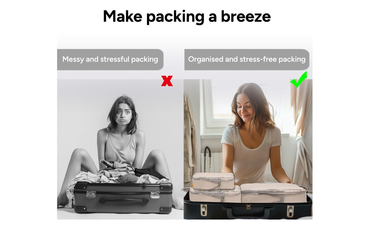 4 Piece Compression Travel Packing Cubes