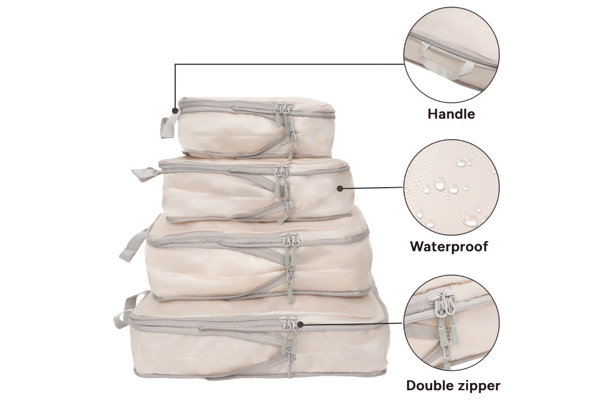 4 Piece Compression Travel Packing Cubes