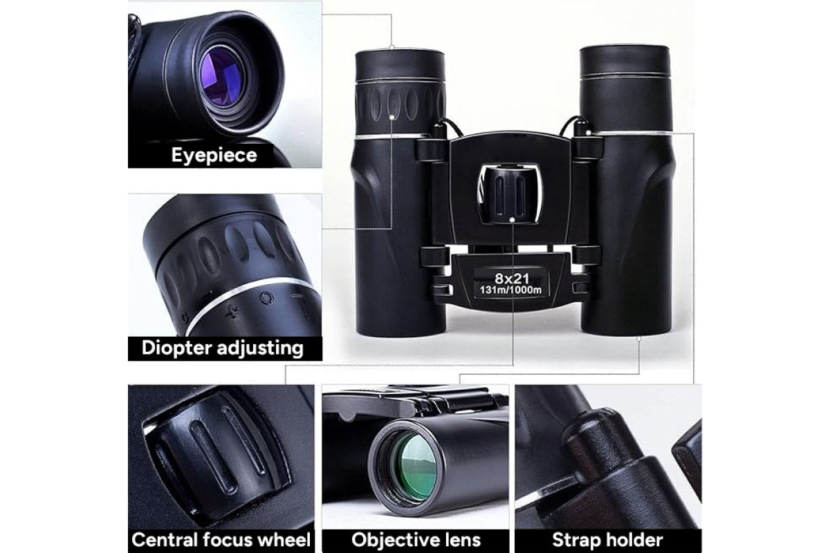 Compact 8x21 Folding Binoculars