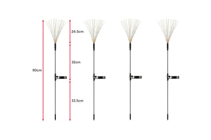 Solar LED Firework Garden Lights - 4 Pack