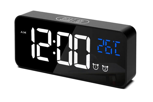 Digital Alarm Clock with Temperature Display & Voice Control