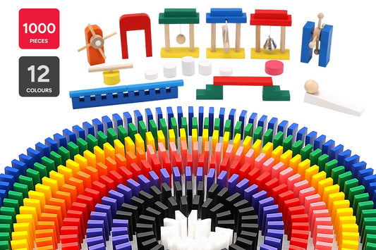 1,000 Piece Kids Wooden Dominoes Set - Auzzistore