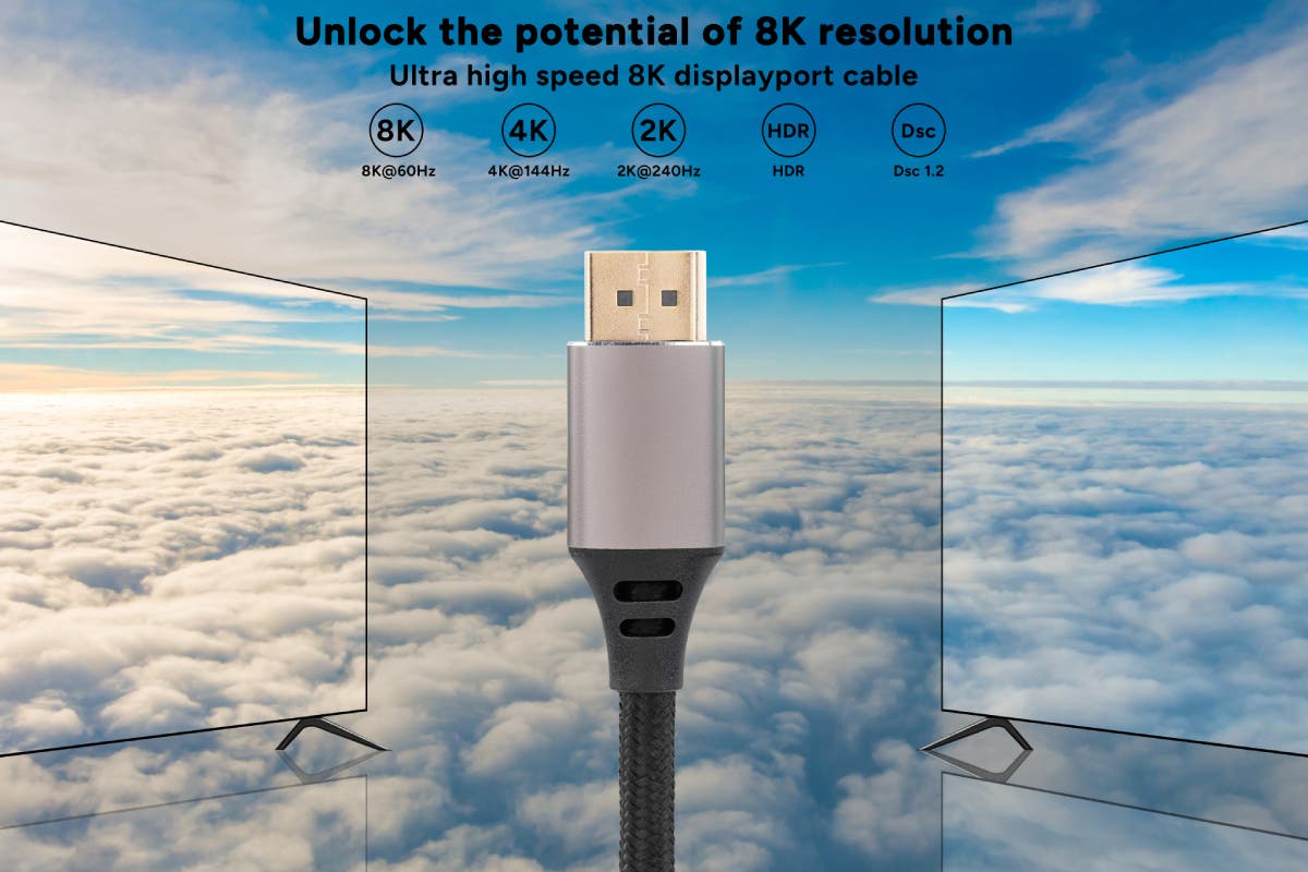 DisplayPort 1.4 Braided Cable 8K 60Hz (2m)