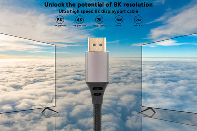 DisplayPort Braided Cables 8K, 60Hz