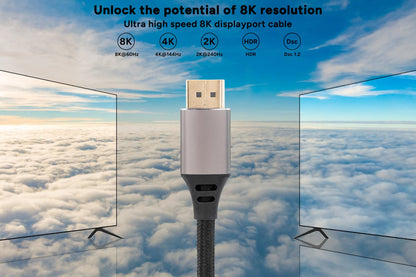 DisplayPort 1.4 Braided Cable 8K 60Hz (2m)