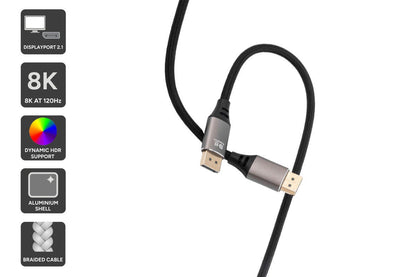 DisplayPort 2.1 Braided Cable 8K 120Hz (2m)