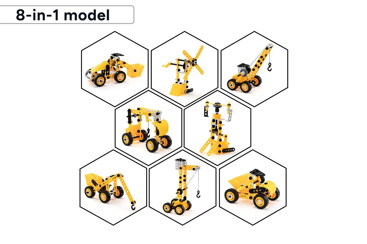 Kids 8-in-1 Construction Vehicle Building Set