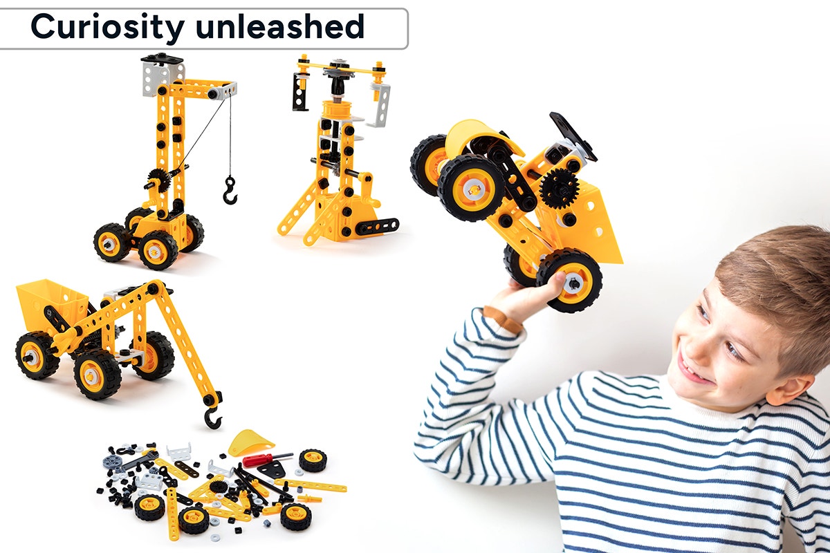 Kids 8-in-1 Construction Vehicle Building Set